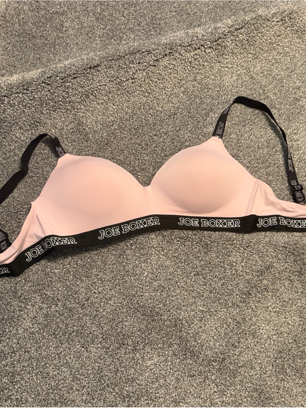 Joe Boxer Pink Molded T-Shirt Bra with Black Logo Band